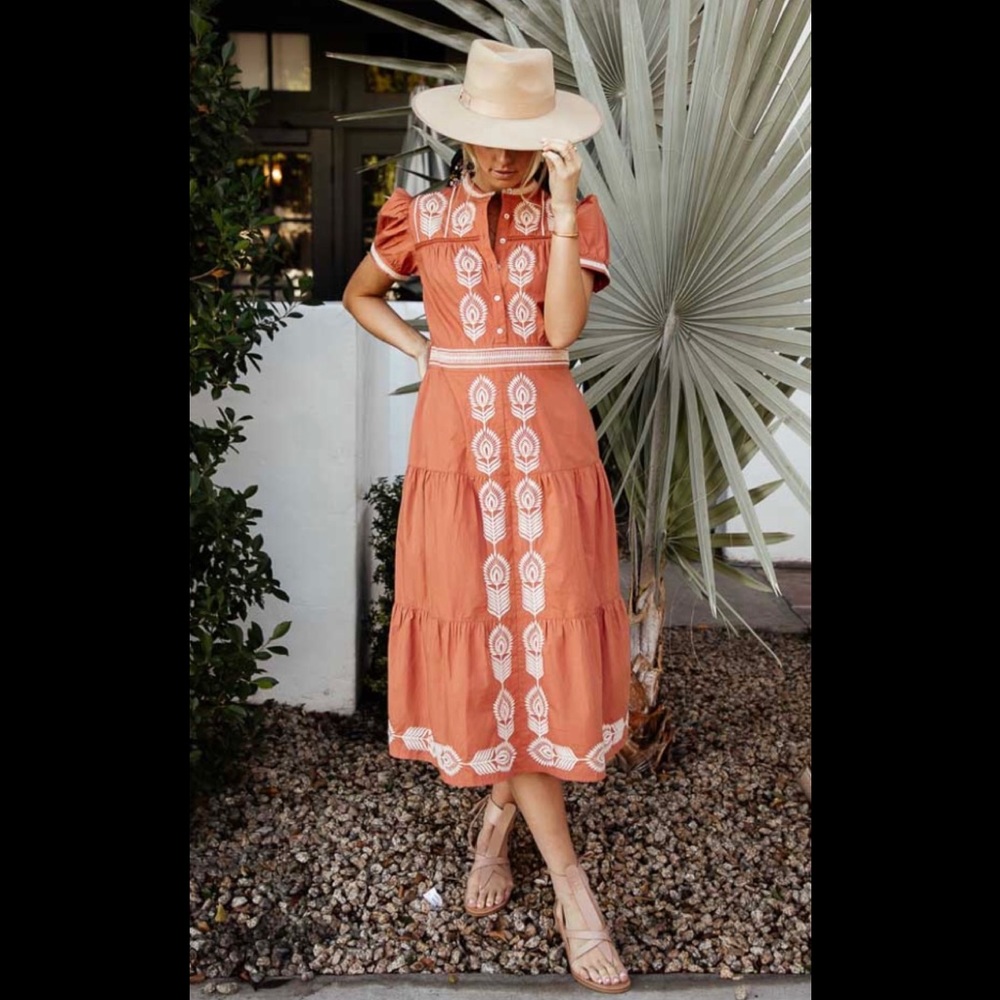 NWT Bohme Siya Embroidered Dress Small